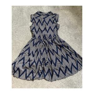 Anthropologie 11-1 Tylho Cottagecore Dress XS Navy Beige Button Front Prairie